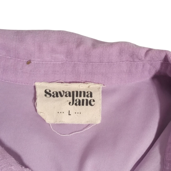 Savannah Jane Lilac Embroidered Collared Boho Tunic Dress Women's Sz Large - Picture 3 of 9